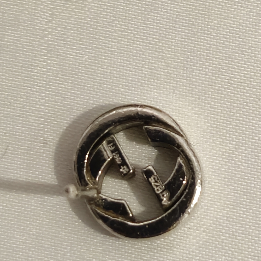 Gucci sterling silver interlocking stud earrings - Picture 11 of 12